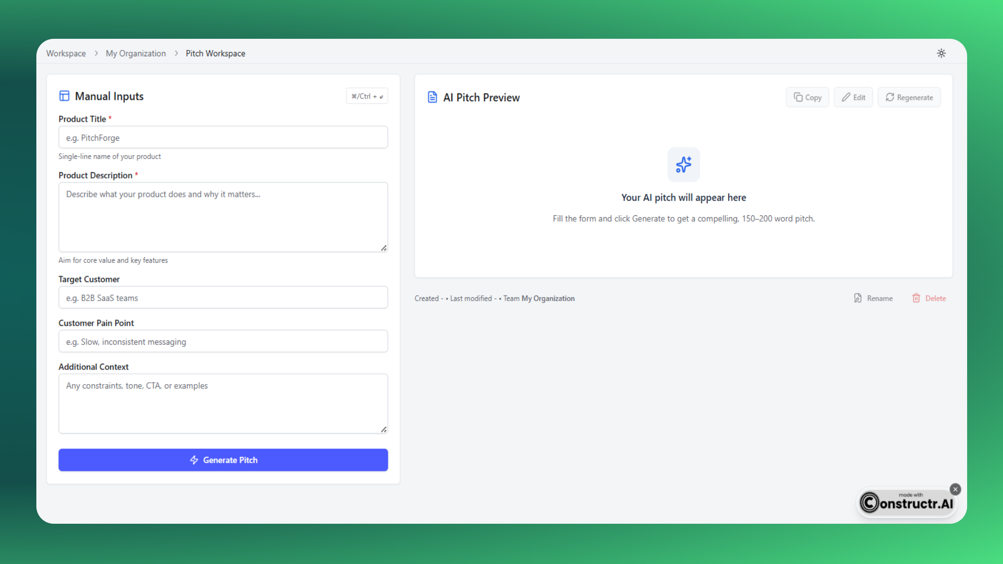 Sales Pitch Generator